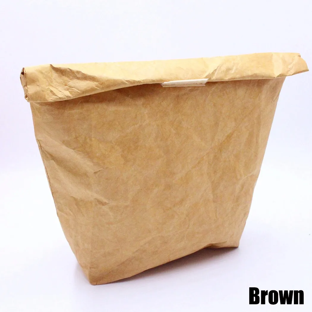 Kitchen Storage & Organization Waterproof Tightly Food Bag  Picnic Thermal Insulation Kraft Paper + 3mm PE Foam Lunch Bag 1pc