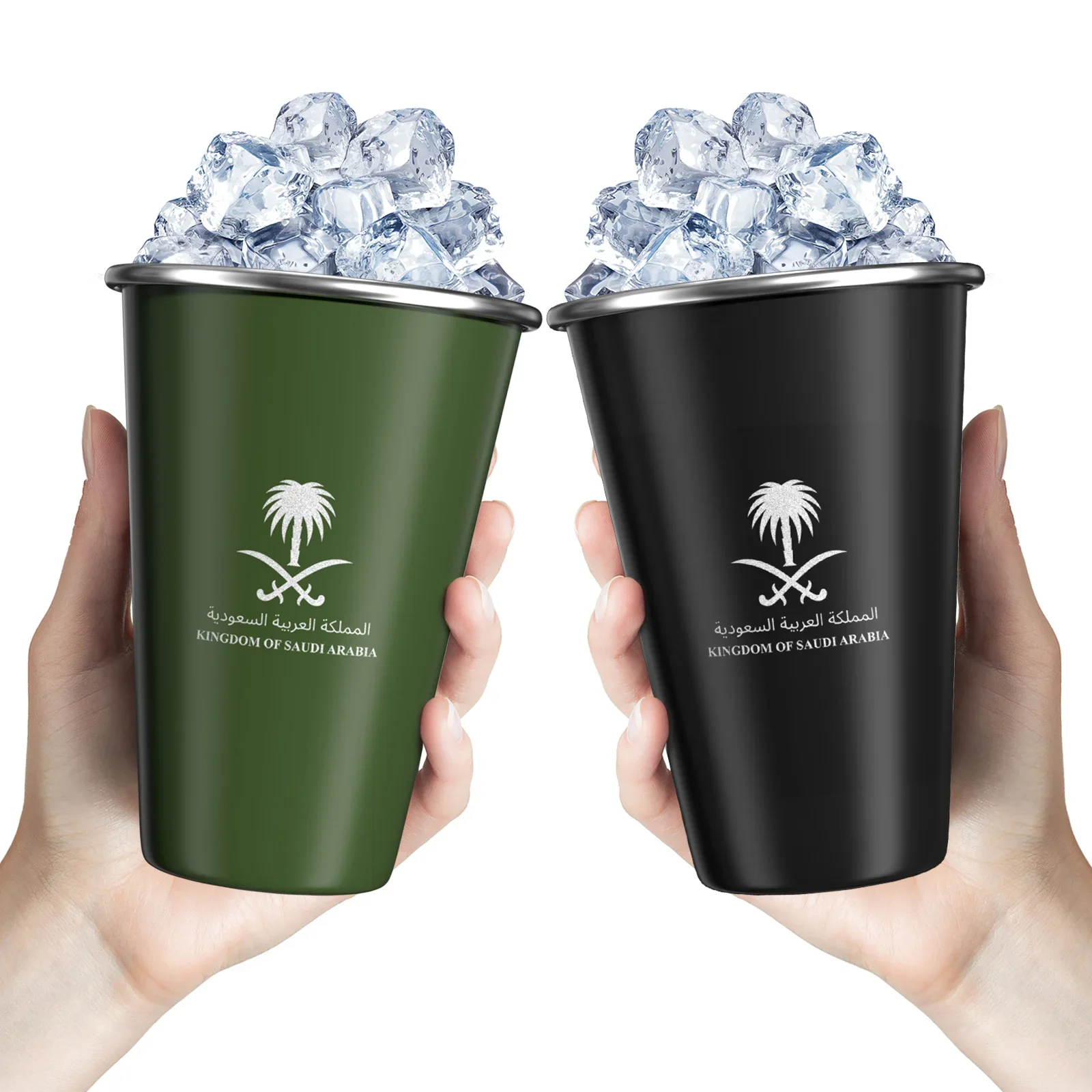 

500ml Saudi Arabian Logo Coffee Cup Stainless Steel Water Cup Durable Portable Milk Coffee Mug for Office Camping Dining