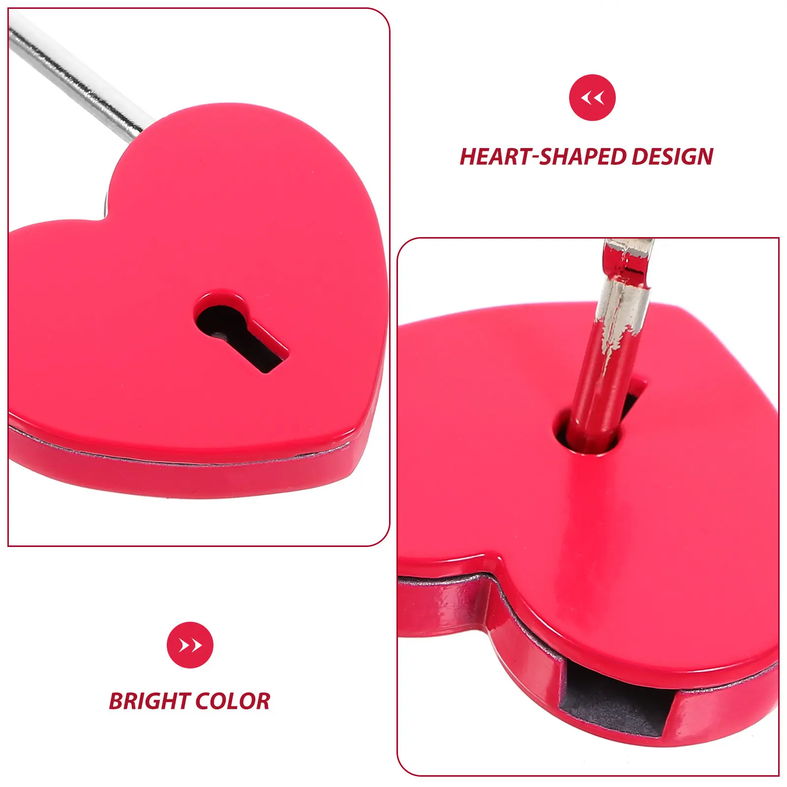 Metal Small Heart Padlock with Key Jewelry Box Luggage Suitcase Lock Wishing Lock for Travel Locks for Luggage