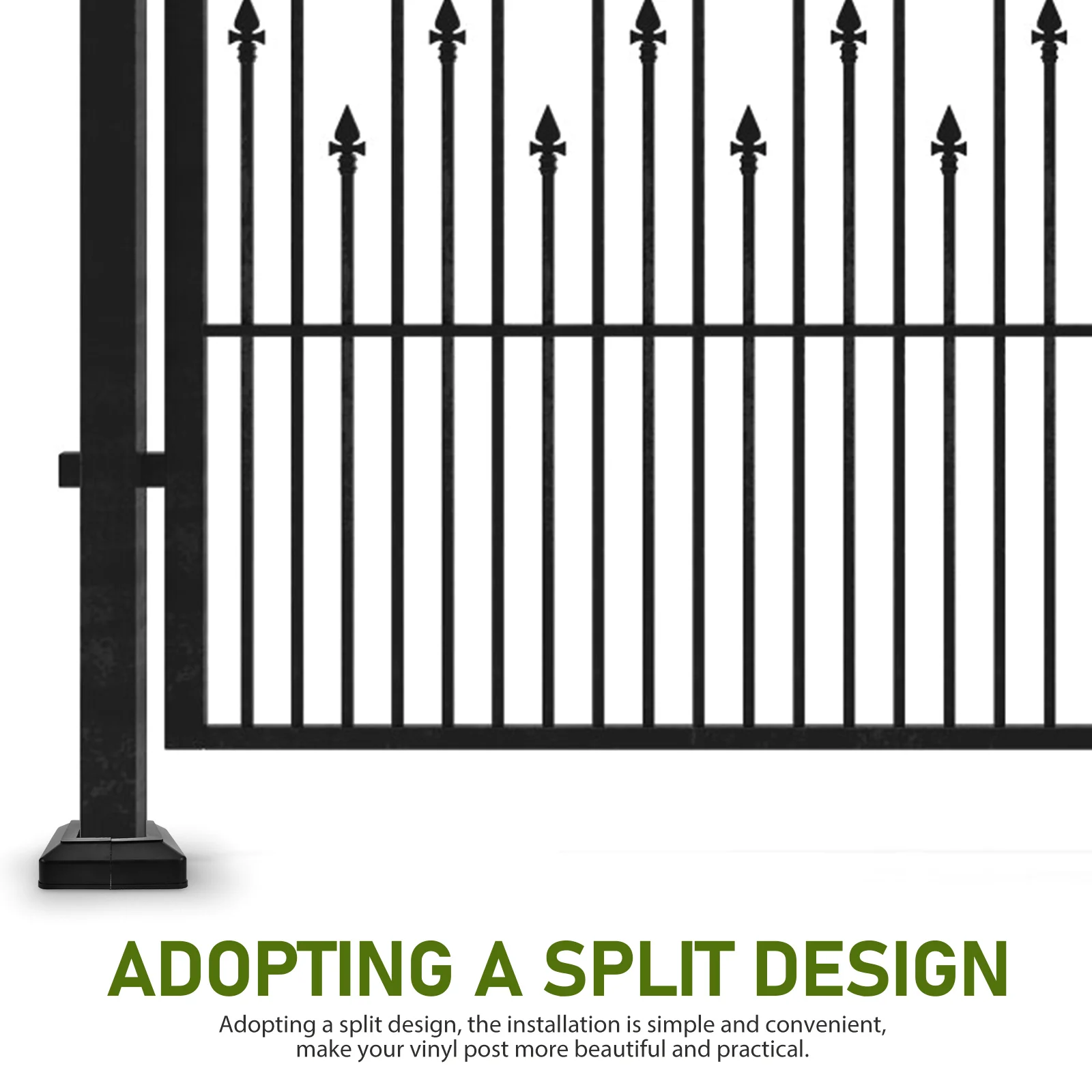 Railing Square Tube Decorative Cover Fence Metal Post Caps Keyboard Plastic Finials