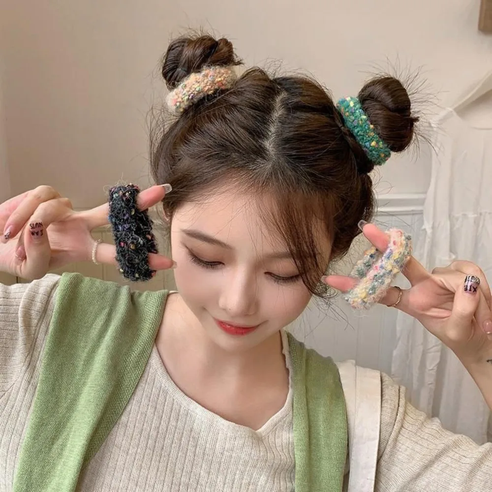 Модный яркий Яркий эластичный винтажный держатель для конского хвоста в горошек, мягкая бархатная повязка на голову для Meatball