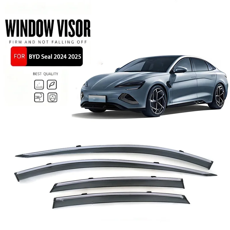 Window Visor Accessories For BYD Seal 2024 2025  Rain or Shine Side Window Deflector Visor Shades Ventvisor Strip