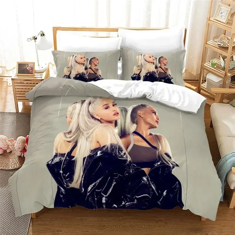 Fashion Sexy Girl Ariana Grande Bedding Set Boys Girls Twin Queen Size Duvet Cover Pillowcase Bed Kids Adult Home Textileextile