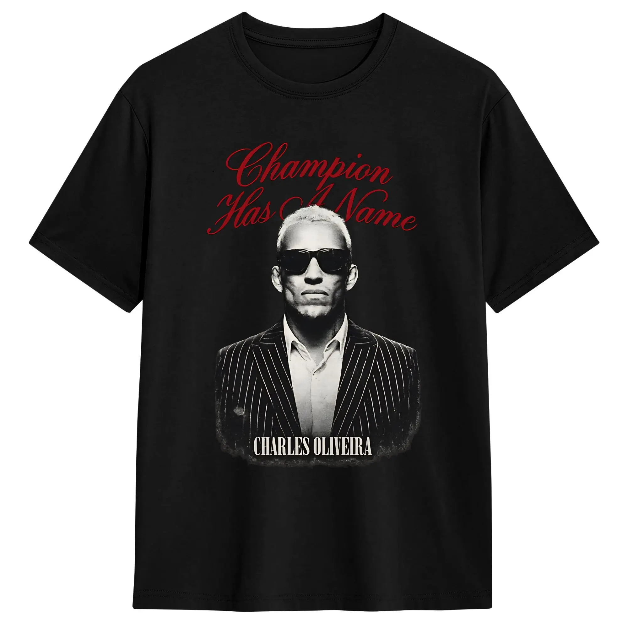 

Charles Oliveira Has A Name T-Shirt Men Vintage Cotton Tees Crewneck Short Sleeve T Shirt Party Clothing