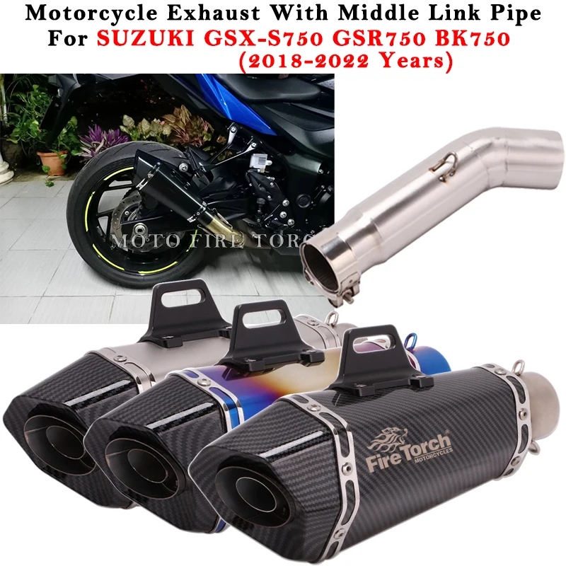 

Motorcycle Exhaust Escape System Modified Muffler Middle Link Pipe For SUZUKI GSX-S750 GSR GSX S 750 GSR750 BK750 2018 - 2022