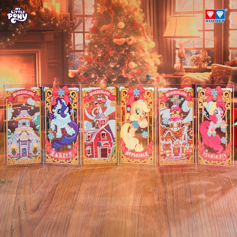 AULDEY Original My Little Pony Fairy Tale Dream Cottage Acrylic Screen Blind Box Anime Peripheral Products Children's Toys
