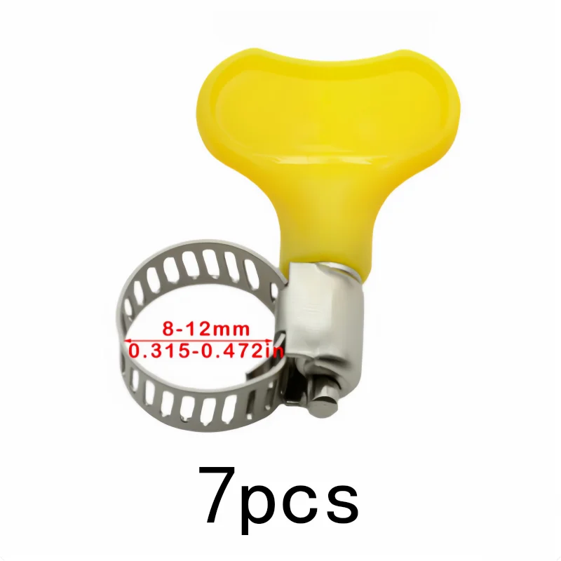 Adjustable Handle Lever 8-12mm Adjustable Tube Clips 7 pcs, perfect for Car Fuel Line Clamping, Stainless Steel Material