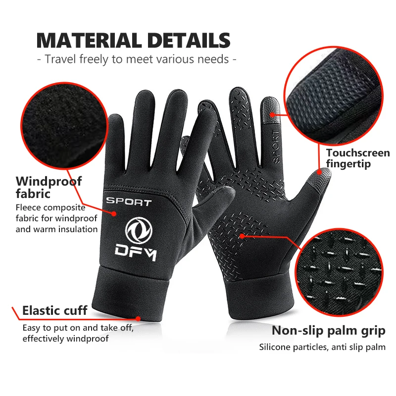 Waterproof Winter Warm Gloves Thermal Finger Touchscreen Gloves For Dongfeng Motor DFM Aeolus ax3 k01 Ax5 580 DFSK Glory 360 view 2