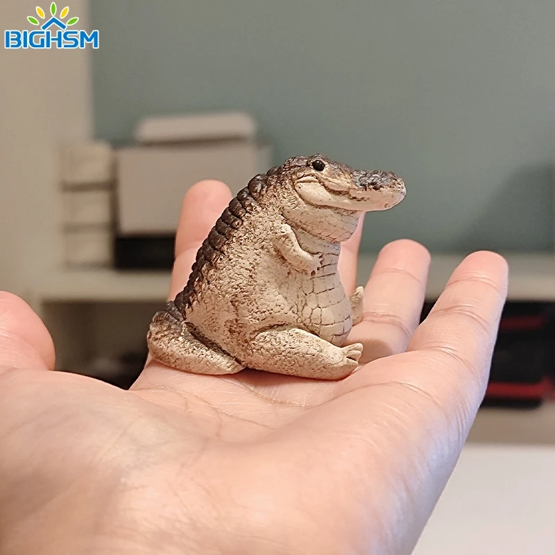 Crocodile Figurines Alligator Figure Chubby Animal Ornament Resin Garden Decoration For Lawn Desktop Or Balcony Crafts Tea Pet