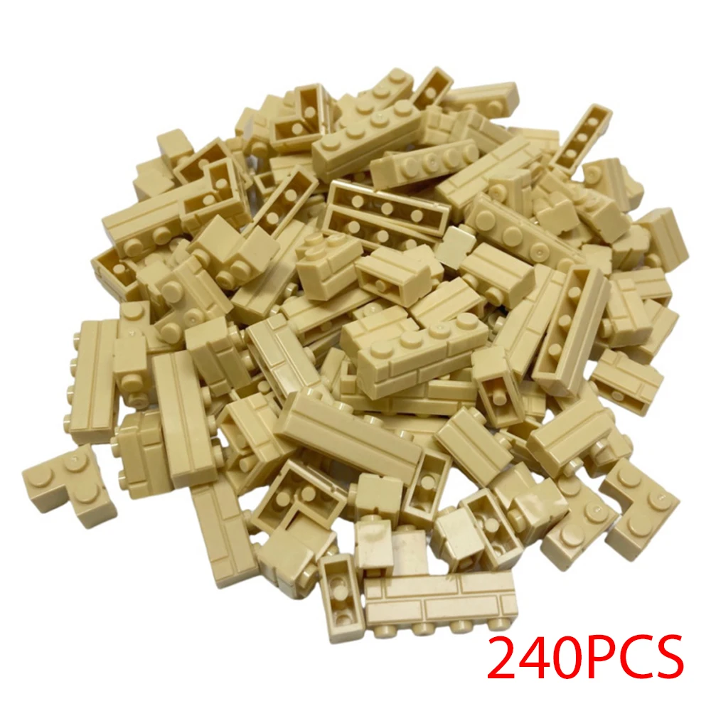 240 шт. случайные полосатые кирпичи MOC, строительные блоки, игрушки, дворцовый замок, креативные фигурки, военный городской дом, настенные детали «сделай сам»