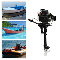 3 HP 4 Stroke Outboard Motor Gas Boat Engine 2.2KW Fishing Boat Gasoline Boat Engine Tiller Control Start Heavy Duty Shaft