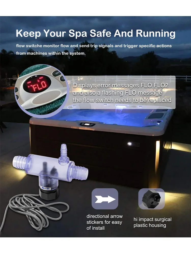 2560-040 Flow Switch Replacement Part Kit for Sundance Spas and Jacuzzi Hot Tub, Complete Assembly Flow Switch Replaces