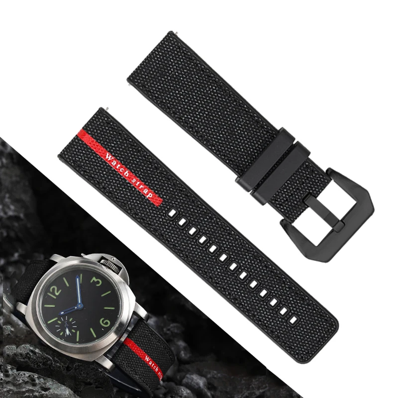 

For Panerai SUBMERSIBLE band Luna Rossa PAM1466 PAM1391 PAM1565 Bracelet Rubber Strap 22MM 24mm 26mm Men's Watch Band Waterproof