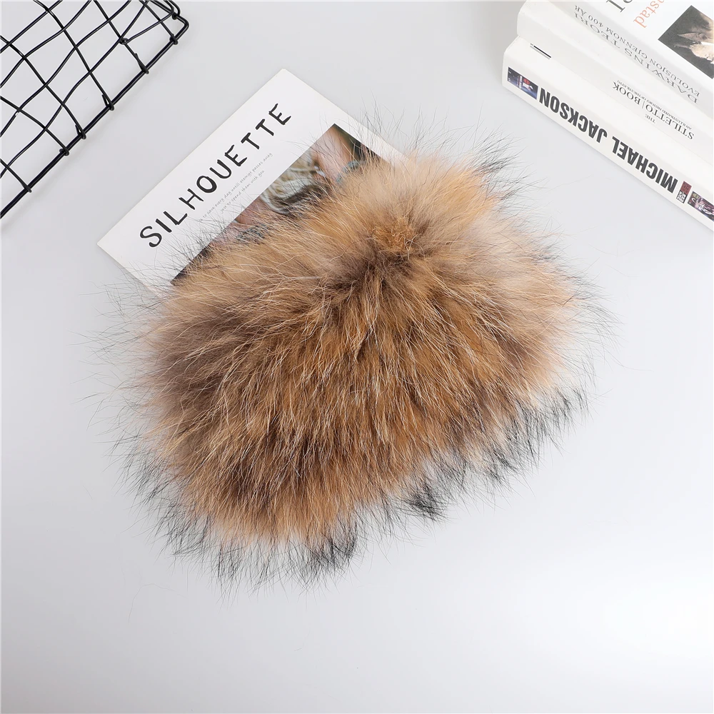 Luxury Women\'s Winter Real Raccoon Fur Scarf Knitted Warm Ring Scarves Elastic Ladies Fashion Neck Warmer Headband Wraps