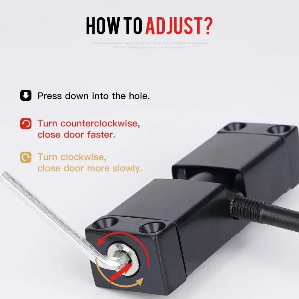 Automatyczny samozamykacz do drzwi ze stopu aluminium, bezpieczny, samozamykający się zawias do drzwi, odporny na zużycie, montowany sprężynowy samozamykacz do drzwi, okucia do drzwi.