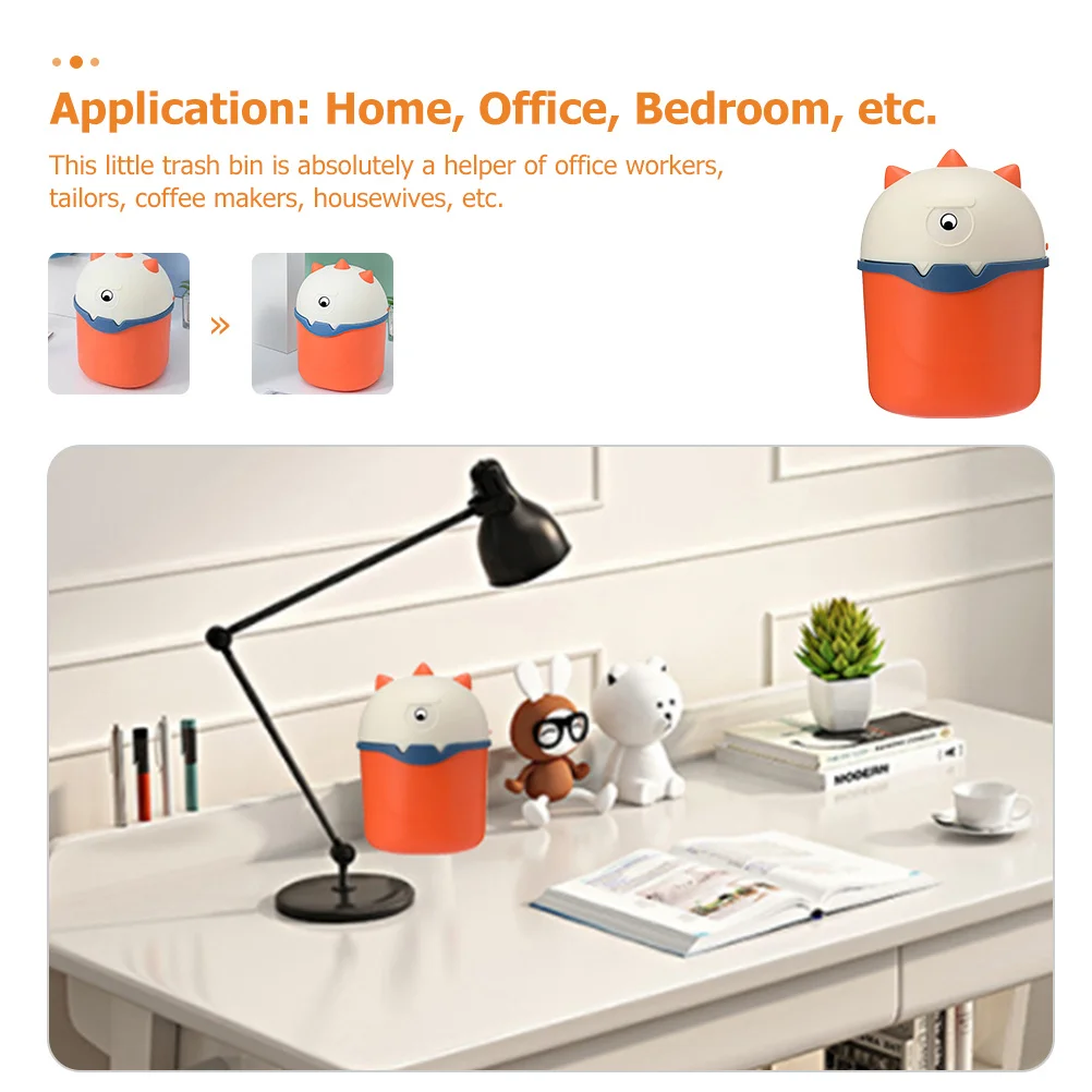 

Mini Trash Can With Cartoon Design Desktop Waste Bin For Kitchen Office Car Home Use Garbage Container