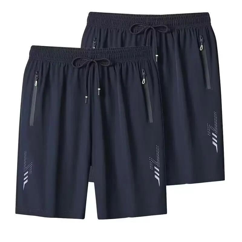 

Комплект из шорт и брюк из ледяного шелка свободного кроя: ультратонкие мужские летние спортивные быстросохнущие дышащие брюки-капри с эластичным поясом