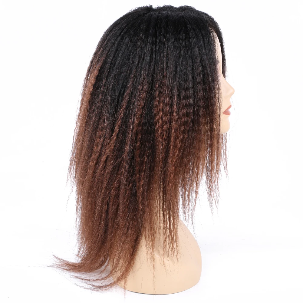 14-дюймовый синтетический парик яки с эффектом омбре, коричневый цвет, странные прямые волосы, парики для чернокожих женщин, Peruca yaki, мягкий парик из прямых волос яки