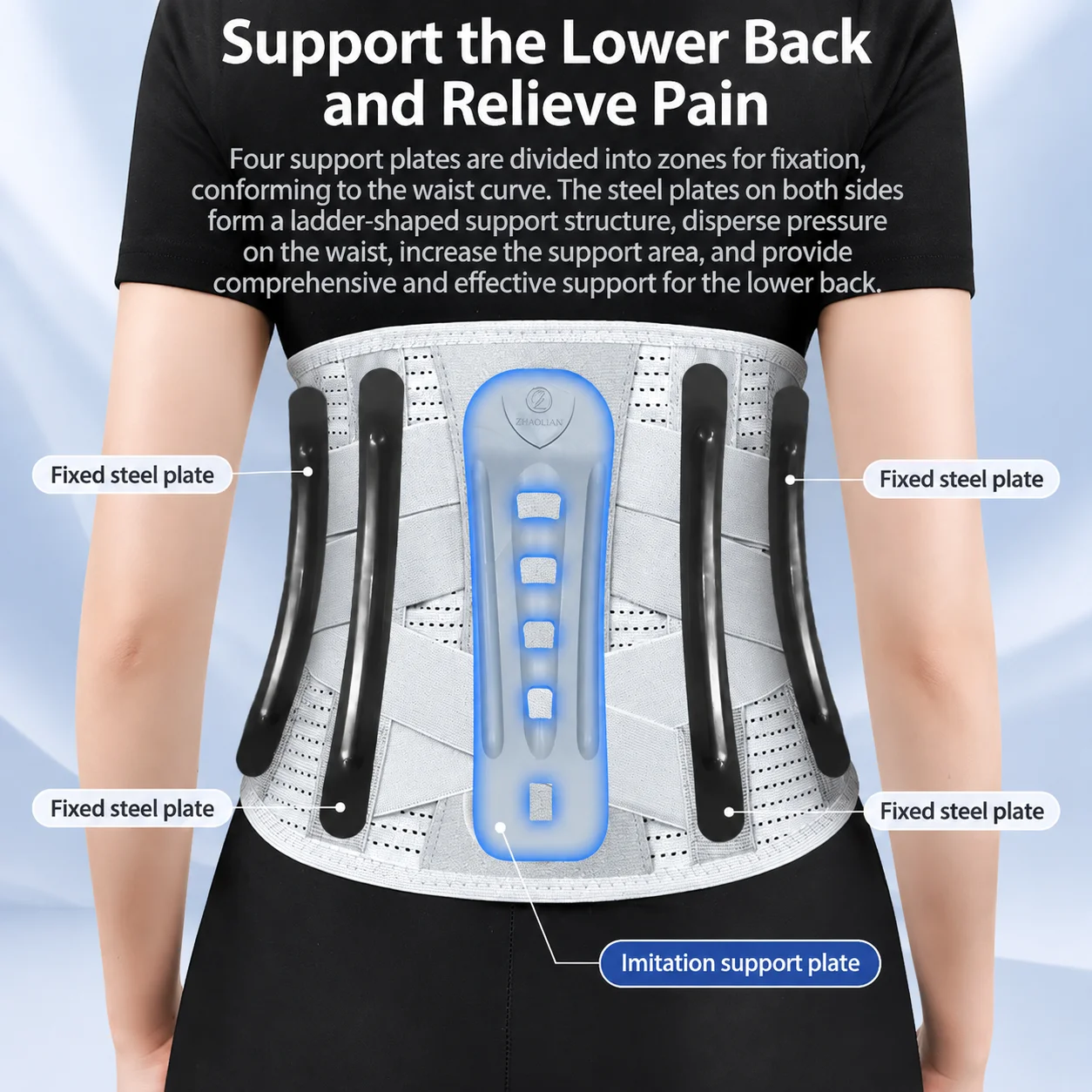 5 Lumbar Support Belt with Lumbar Pillow Alleviates Back Pain Ergonomic Design for Herniated Discs Spinal Support Brace for Post