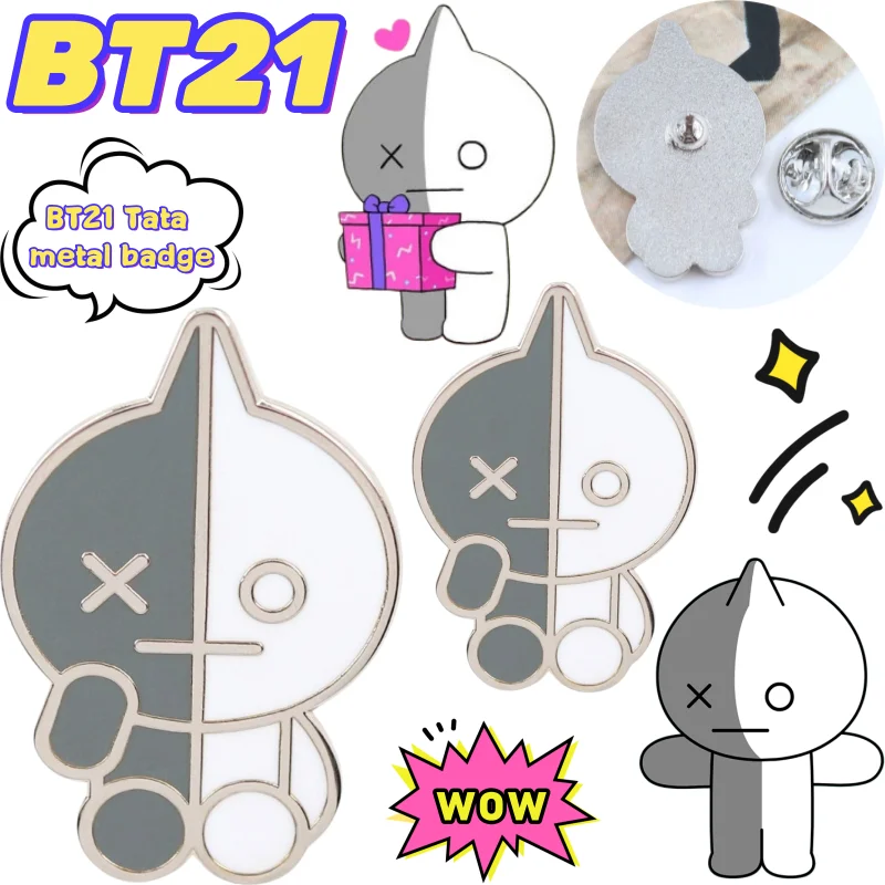 

Металлический значок BT21 Tata: высококачественная декоративная брошь в форме аниме-персонажа для мужских и женских школьных рюкзаков и одежды