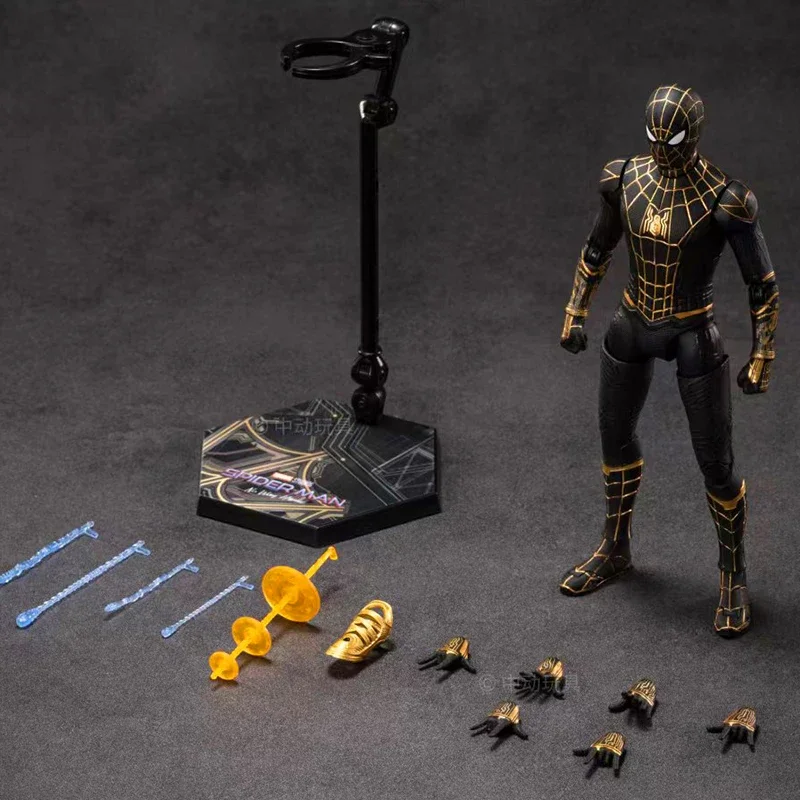 jouet-a-collectionner-spider-man-avengers-steel-cross-the-ticks-marvel-black-gold-anime-peripheral-action-toy-gift