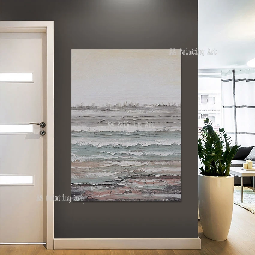 لوحة فنية حديثة بدون إطار، لوحة زيتية ذات نسيج سكين، عمل فني لصور جدارية تجريدية، تخفيضات كبيرة، لوحات مخصصة #4