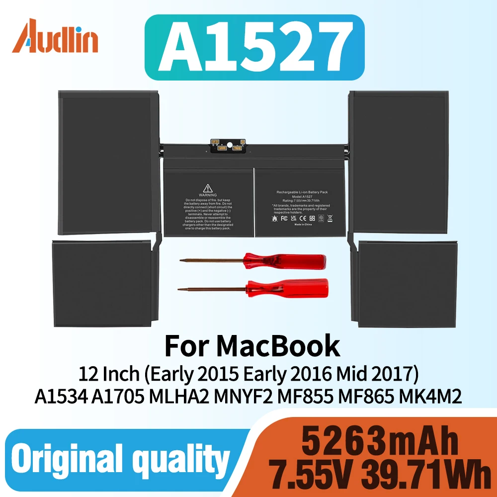 Batterie pour MacPle12 Pouces Retina EMC 2015 2016 2017 MNYNipMLHA2 MNYKitchenware MF855, A1534 A1527 A1705 (Début 2746 Début 2991 Mi 3099)