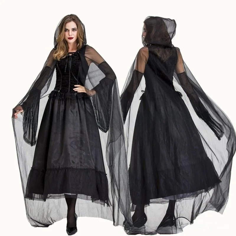 

Костюм на Хэллоуин для взрослых, серия Bla, халат ведьмы, наряд для выступлений, тематическая одежда для выступлений на сцене