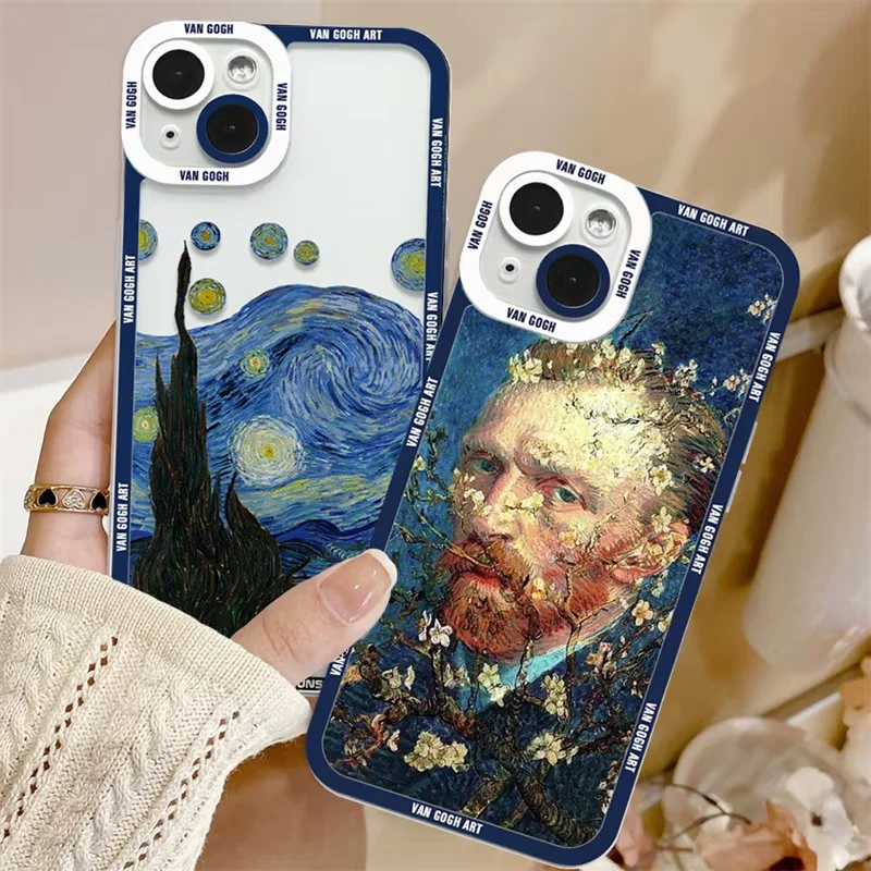 Great Art Van Gogh Oil Painting Phone Case For iPhone 16 15 Pro Max 14 13 12 11 Pro Max 7 8 14 15 Plus X XR XS Soft Clear Cover