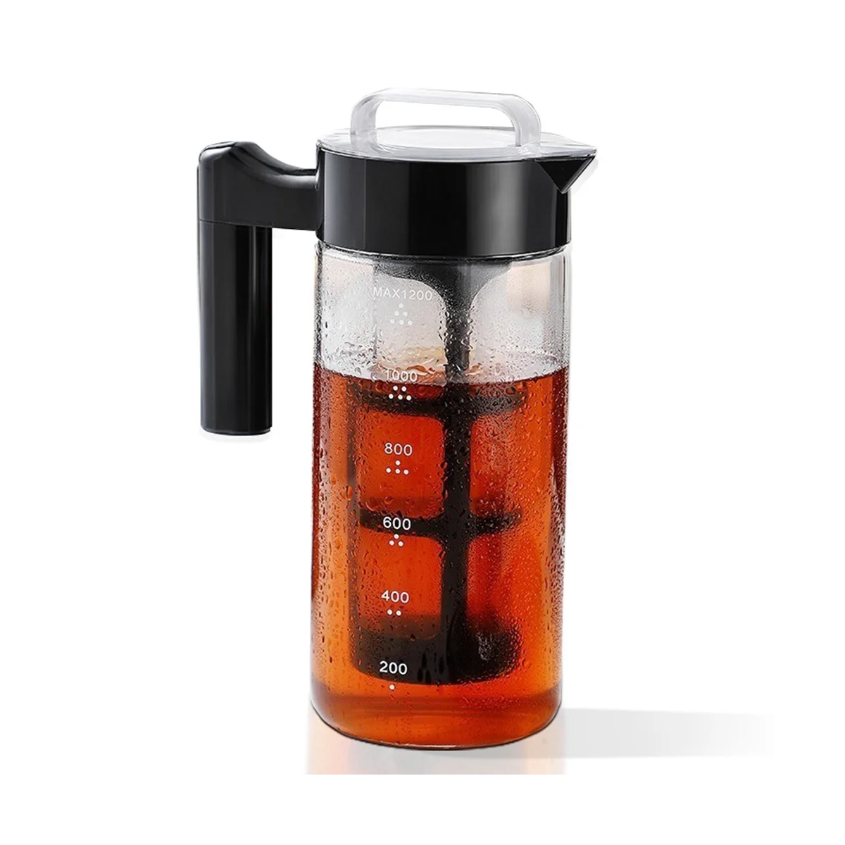 Cold Brew Coffee Maker, Glass Iced Coffee Maker and Tea Infuser with Leak-Proof Pitcher with Mesh Filter