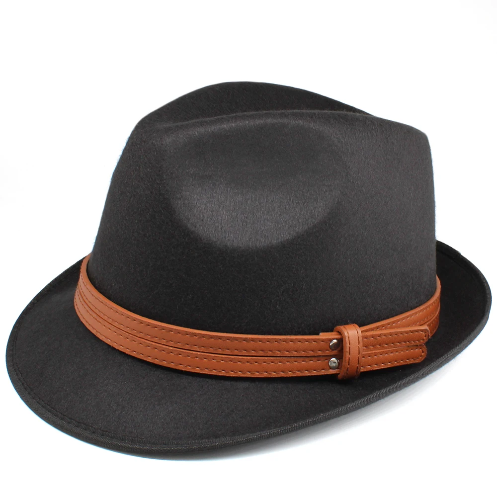 Men Women Woolen Classical Retro Fedora Hats Trilby Jazz Sunhat Street Style Caps Party Travel Outdoor Size US 7 1/8 UK M