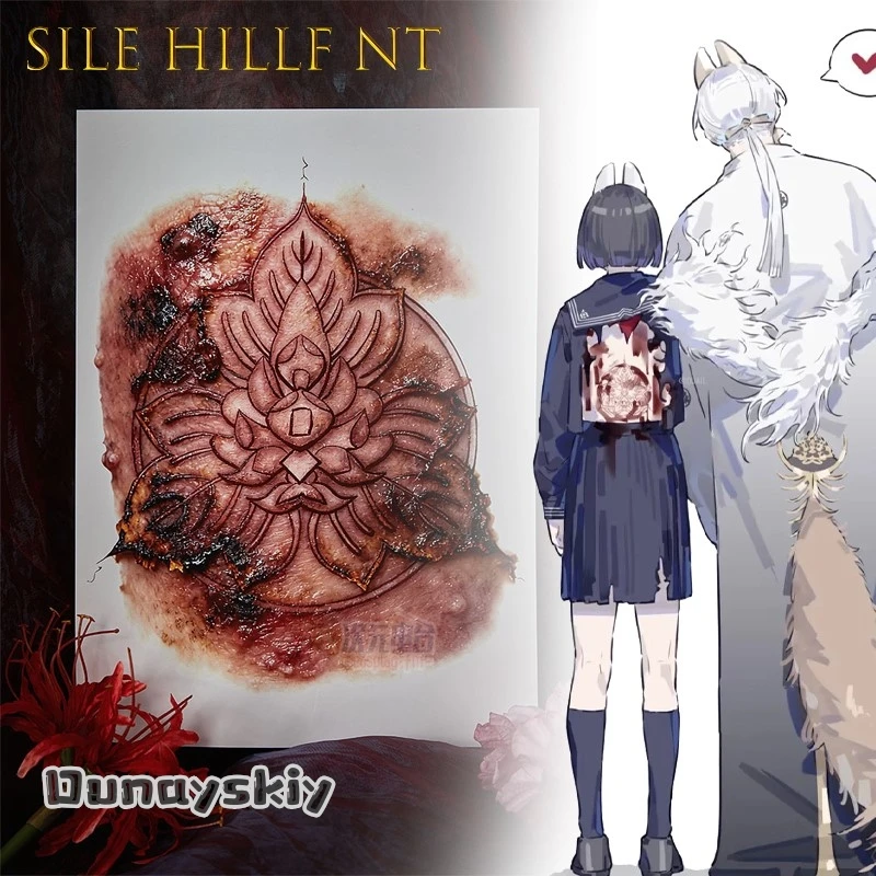 أماندا كوس @ ASilHillF Ent HillF ماكينا تأثيري عودة الوشم ملصق الدعامة الكبار الجسم الذراع وهمية الوشم ملصق مقاوم للماء #2