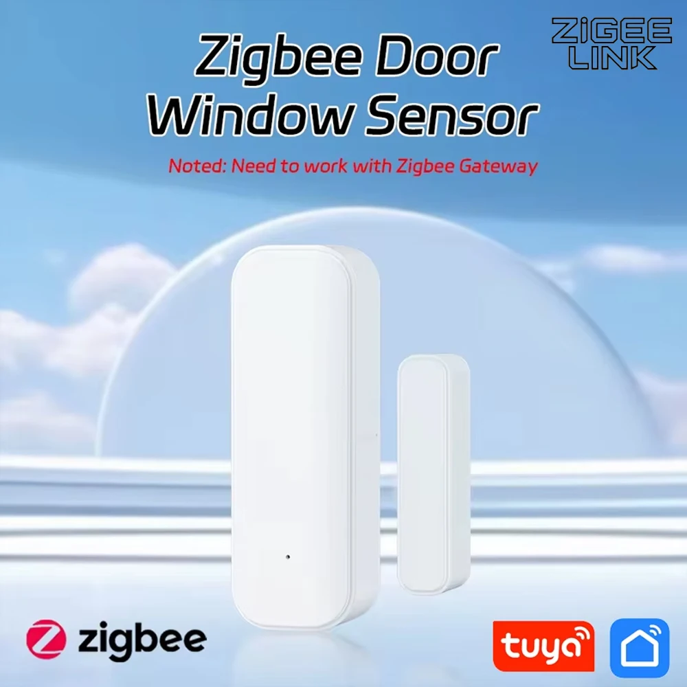 ZigBee Smart Door Window Sensor Tuya Magnetic Detector Security Protection Open Closed Alarm APP Remote Works with Alexa Google
