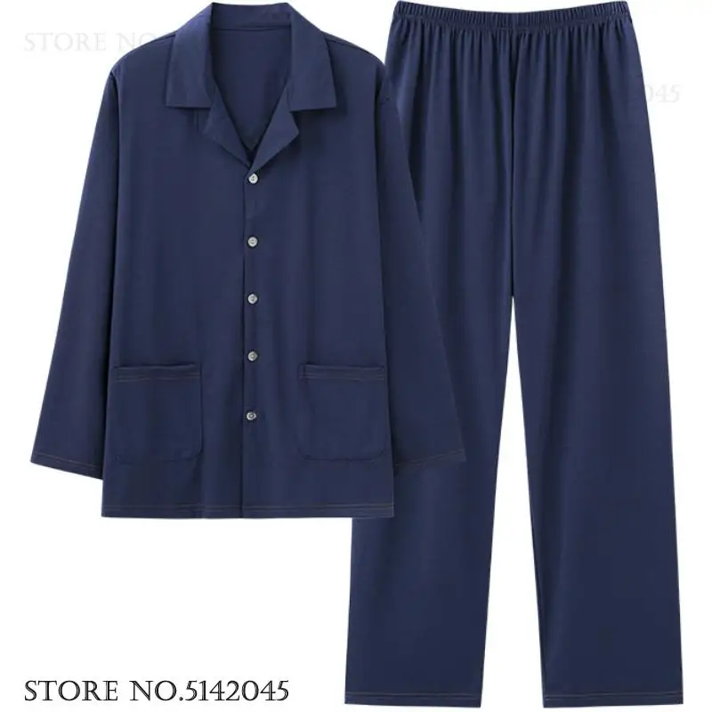 

Spring Autumn New Men's Pajamas Set Loungewear Comfortable Modal Long Sleeve Trouser Sleepwear Home Clothes Loose Casual Pyjama