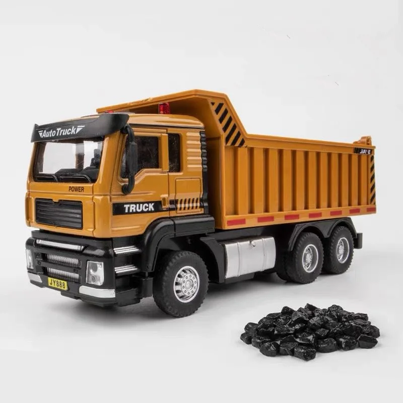 1/50 City Heavy Tipper Truck Model Diecasts Metal Slag Coal Mine Transport Vehicles Car Model Sound and Light Childrens Toy Gift