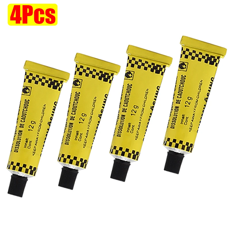 4Pcs Motorcycle Bicycle Tire Repairing Glue Portable Scooter Inner Tube Puncture Strong Tyre Repair Glue 12g Tyre Repairing tool