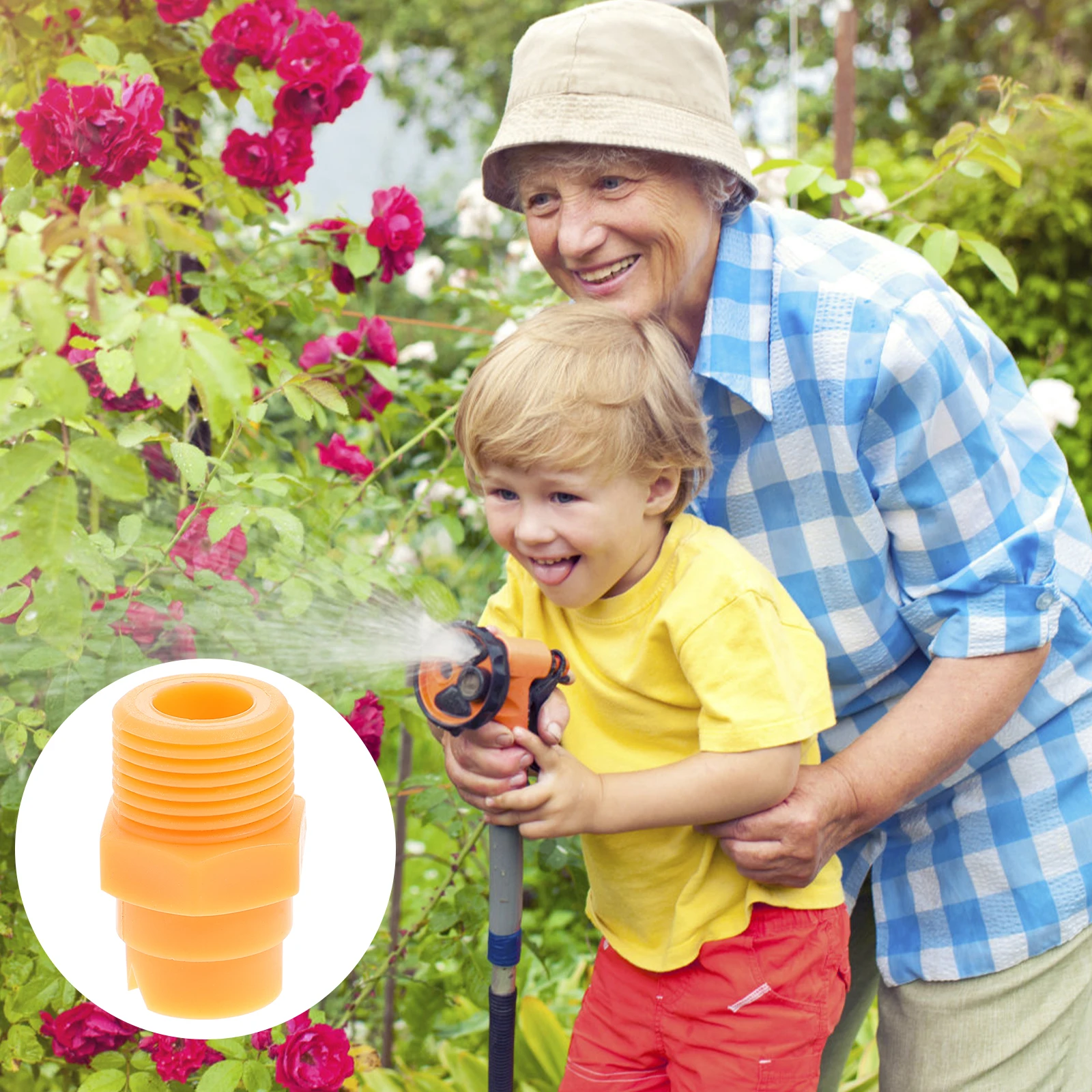 

5Pcs Yellow PP Sprayer Nozzle Plastic Fan Shape Connection for Home Use Size 1 High Impact Liquid Column Tapering Spray