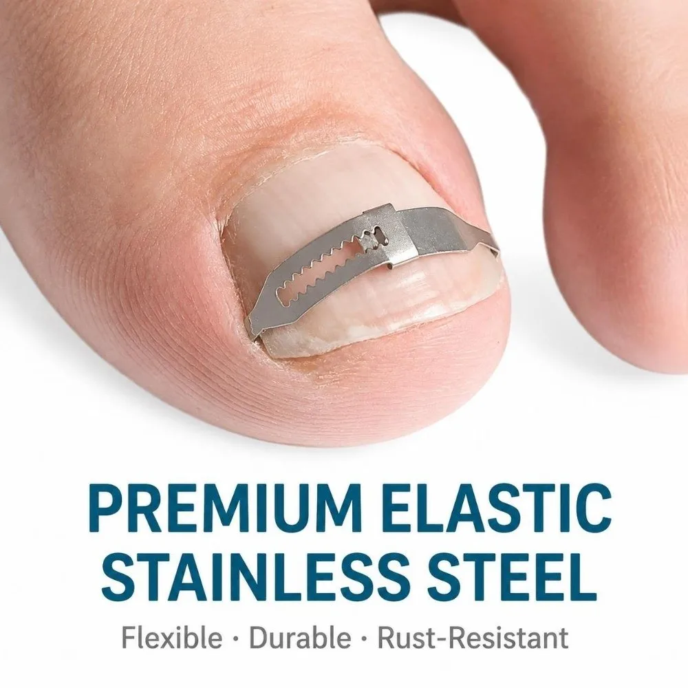 2PCS Adjustable Ingrown Toenail Treatment Stainless Professional Grade Ingrown Toenail Corrector Curved Design
