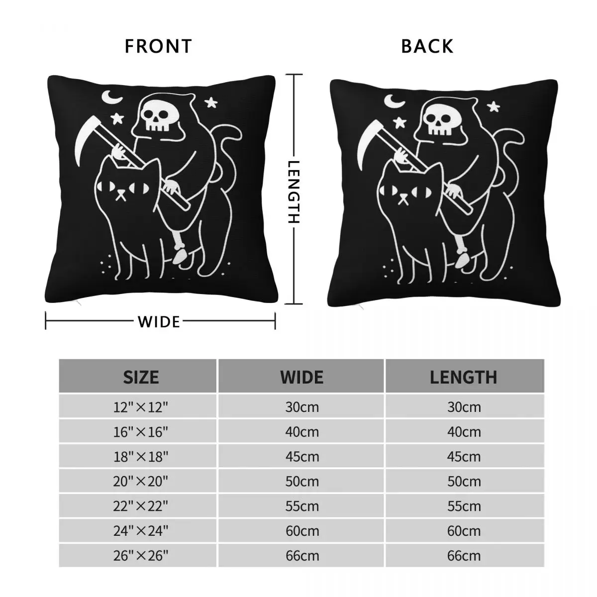 Death Rides A Black Cat Square Pillowcase Pillow Cover Polyester Cushion Decor Comfort Throw Pillow for Home Car