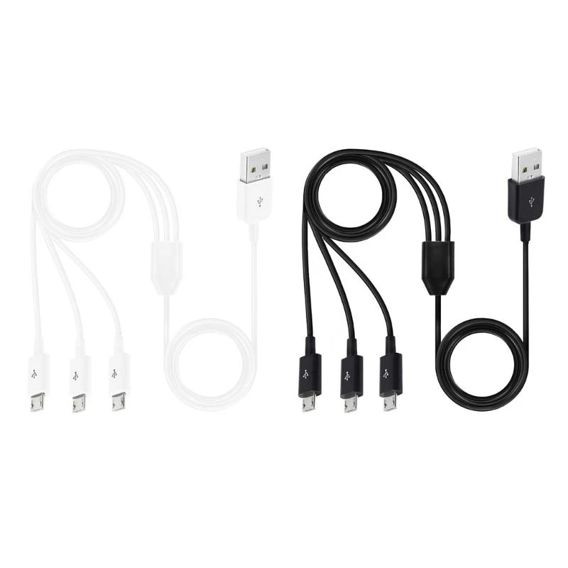 B03F Micro USB Splitter Cable Data Sync Adapter Cable Split Micro USB Connection