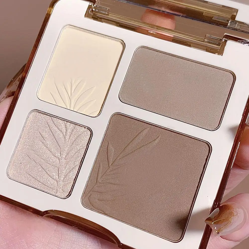 Evidenziare Riparazione Matte Fine Glitter Tavolozza completa a quattro colori Silhouette Ombra per naso Tavolozze per trucco Schiarente per il viso