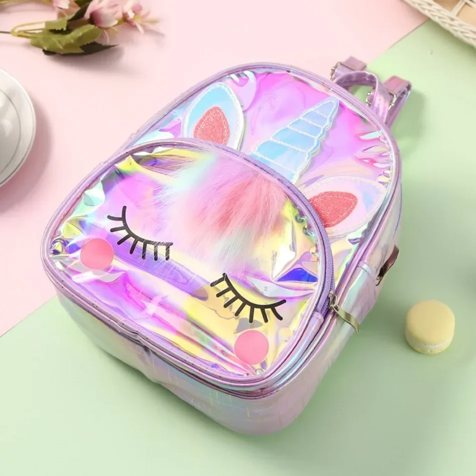 Toddler Kids Unicorn Waterproof TPU School Bag Jelly Backpack Children Kids Lovely Animal Laser Fashion Cartoon Shoulders Bag