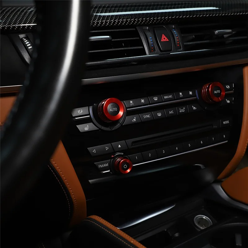 تتجه مكيف الهواء مقبض الصوت حجم لحن زر غطاء الكسوة الدائري لسيارات BMW X5 X6 E70 E71 F15 F16 2014-2018