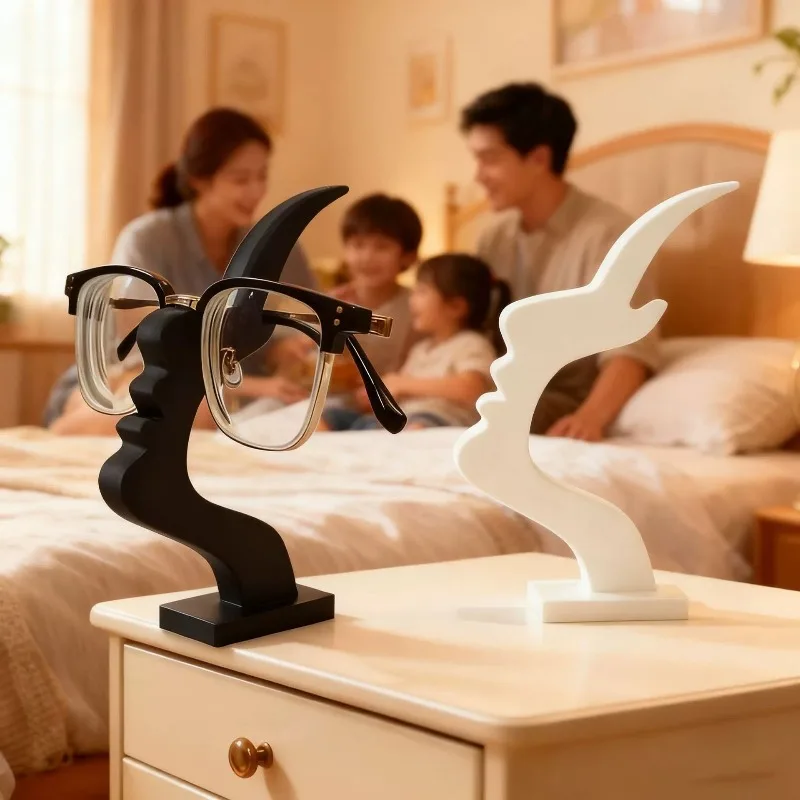 Unique Curved Eyeglass Holder Stand Minimalist Funny Artistic Spectacle Display Organizer With Sturdy Base For Home Office