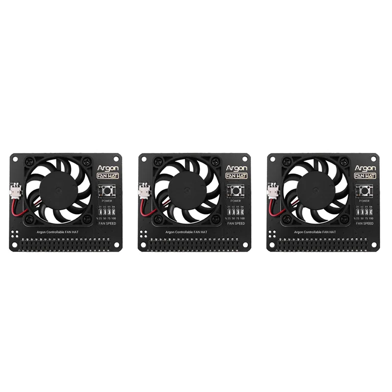 New-3X Argon Fan HAT per Raspberry Pi 4/ 3 Ventola di raffreddamento con software Velocità regolabile / 40 mm Grande ventola per Raspberry Pi4