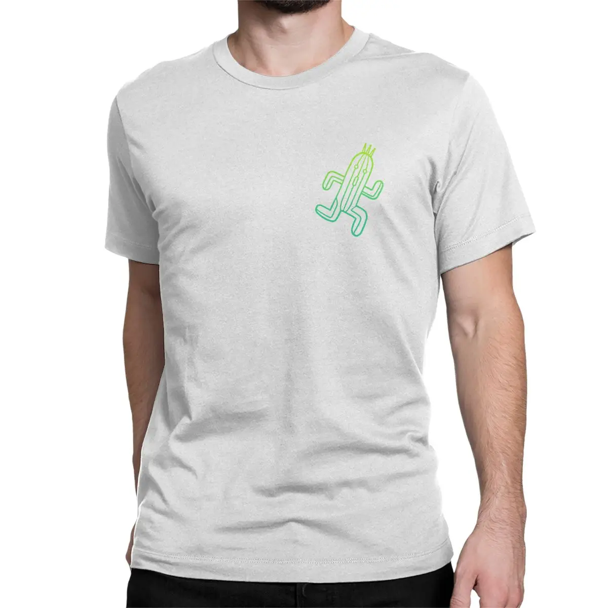 Final Fantasy Cactuar T Shirts Men Women's Cotton Vintage T-Shirt Round Collar Game Tees Short Sleeve Clothes Printed