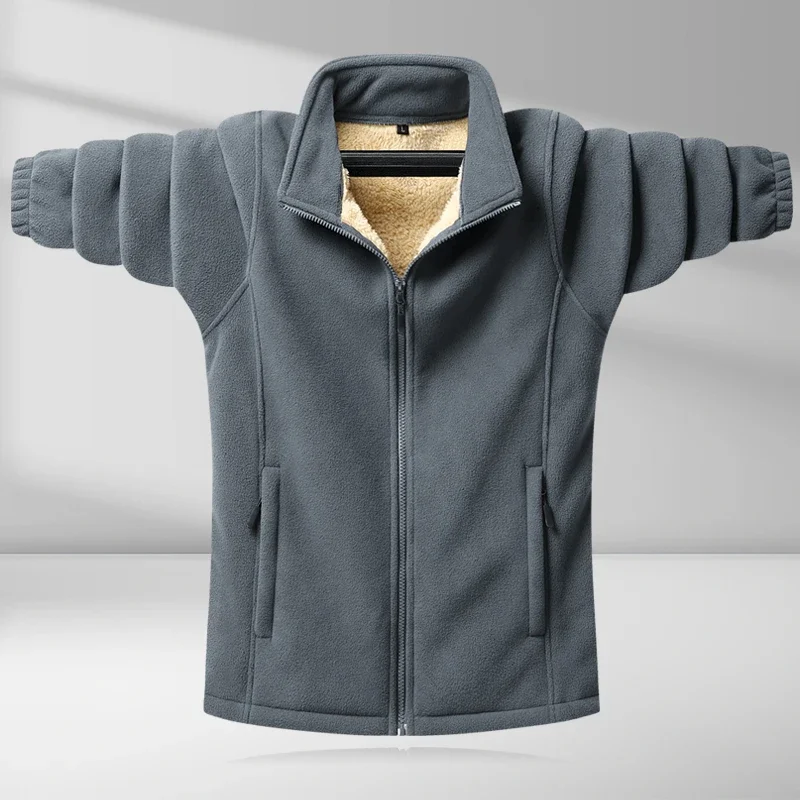 

Plus Size Sweatshirt 8XL Windproof Men's Cardigan Men's Casual Solid Color Fleece Warm Sweatshirt Men's Autumn Winter Jacket