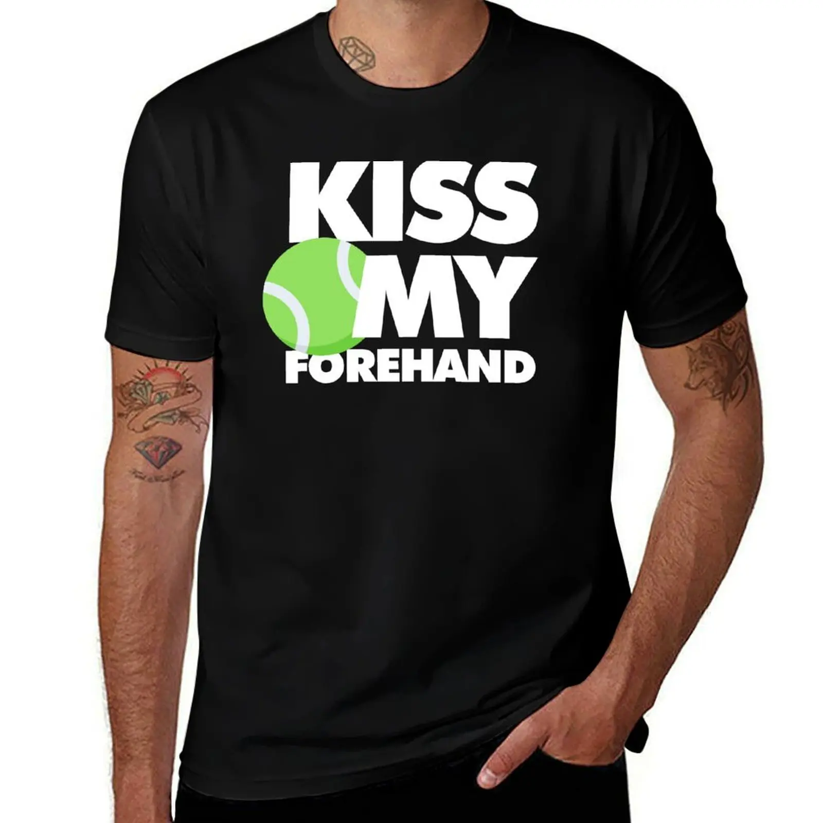 Kiss my forehand Funny Sport Player T-Shirt Lightweight Basic Short Sleeve Shirt T-Shirt