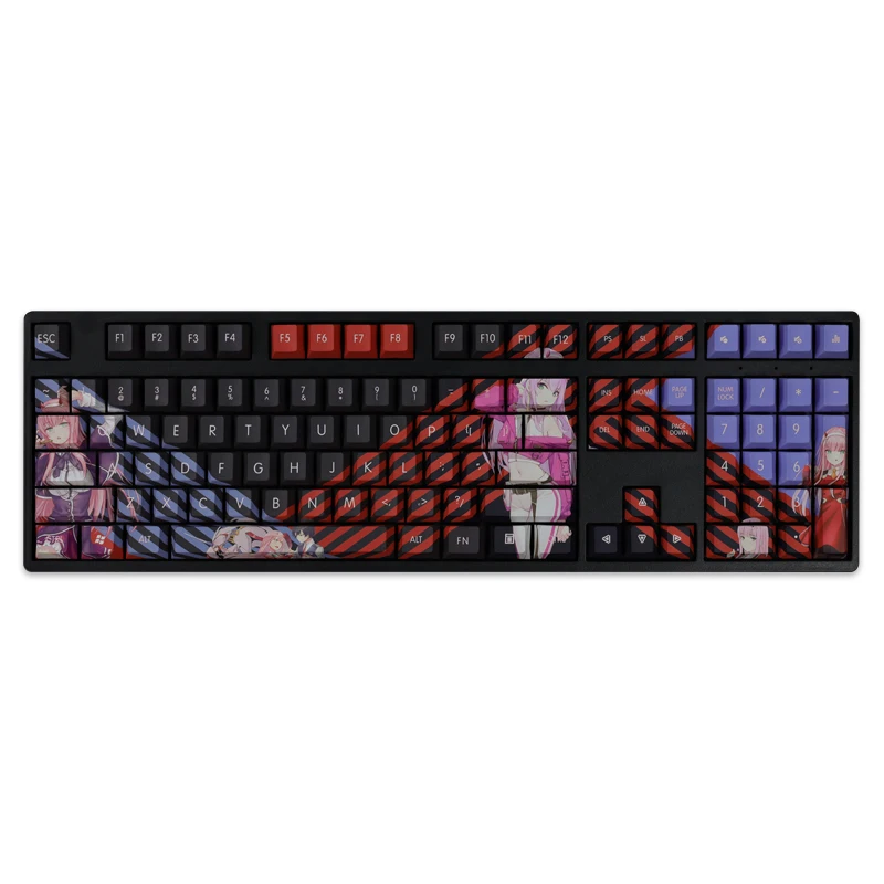 DARLING in the FRANXX 02 PBT keycap black red two-dimensional house man wife girl 108 keys Anime Lifan personality DIY