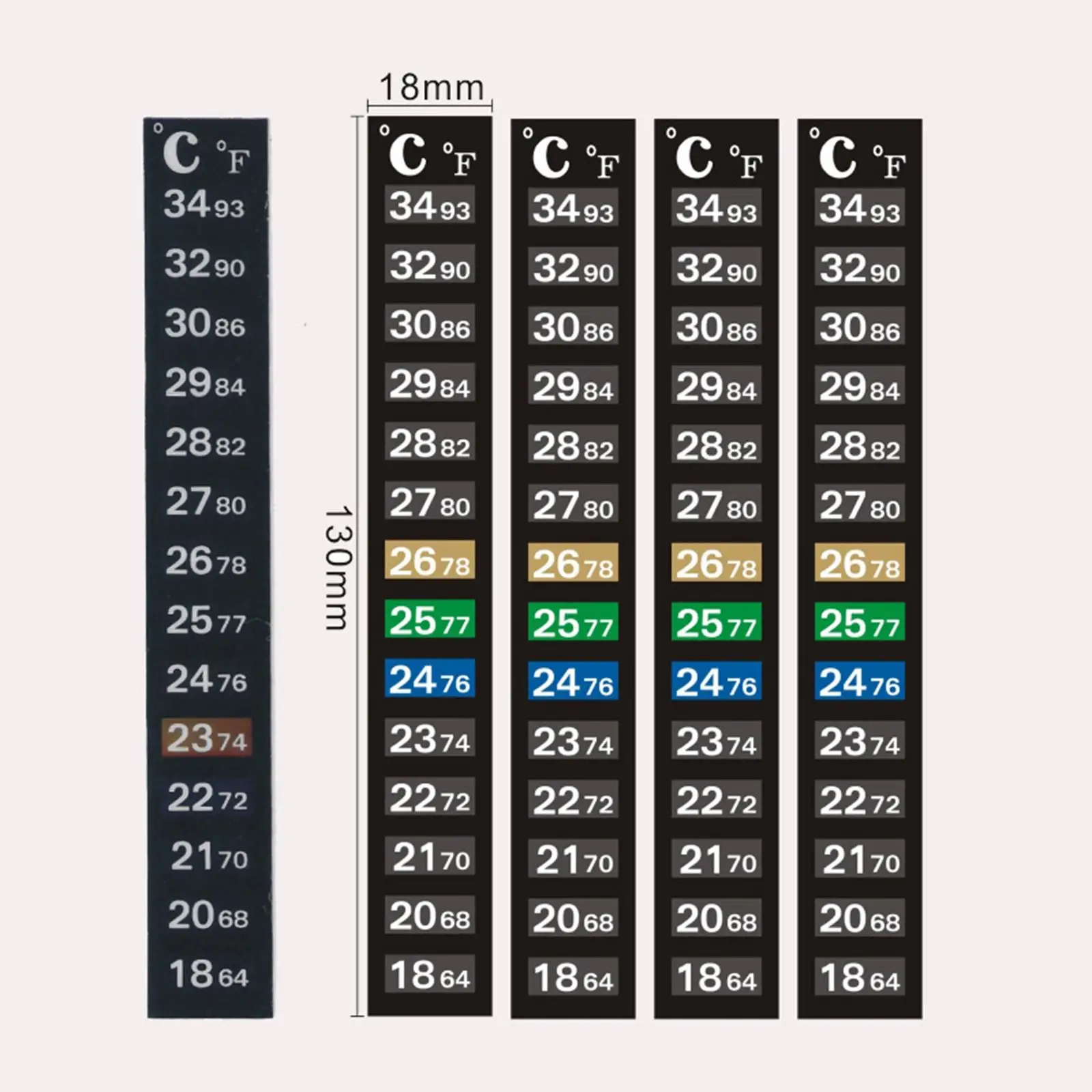 Easy Installation Aquarium Temperature Strip Thermometer Compact Indicator for Fish Tank Cooling and Heating